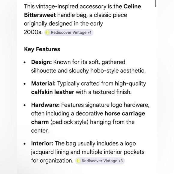 CELINE Vintage ‘Bittersweet’ Gunmetal Black Lambskin Leather Hobo Bag - Picture 16 of 16